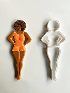 Curvy Girl w/ Afro Cookie Cutter